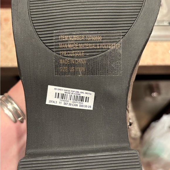 NWT TORRID Gray Faux Leather Sweater Top Trim Boots Size 11WW - Picture 8 of 8